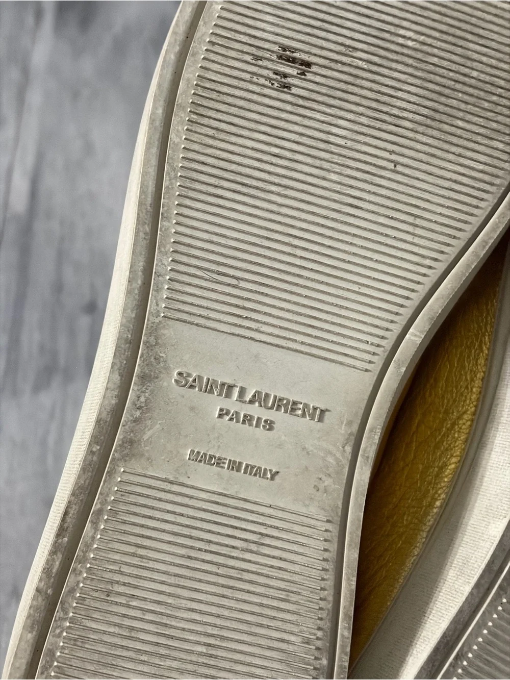 Saint Laurent Andy Metallic Gold Low-Top Sneakers with White Laces